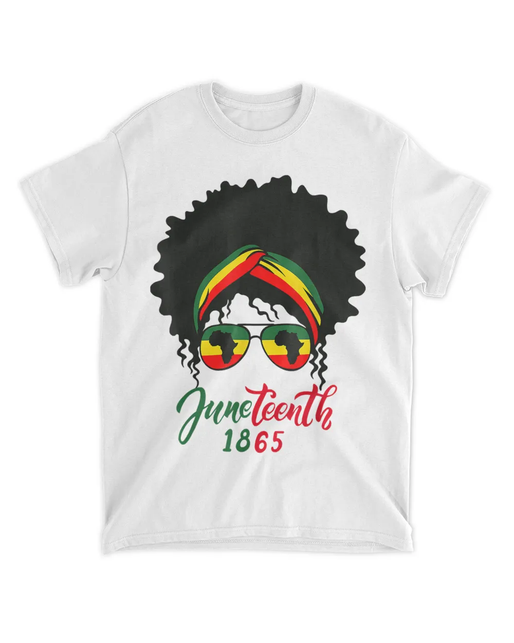 Juneteenth 1865 Girl Messy Bun Independence Day T-Shirt
