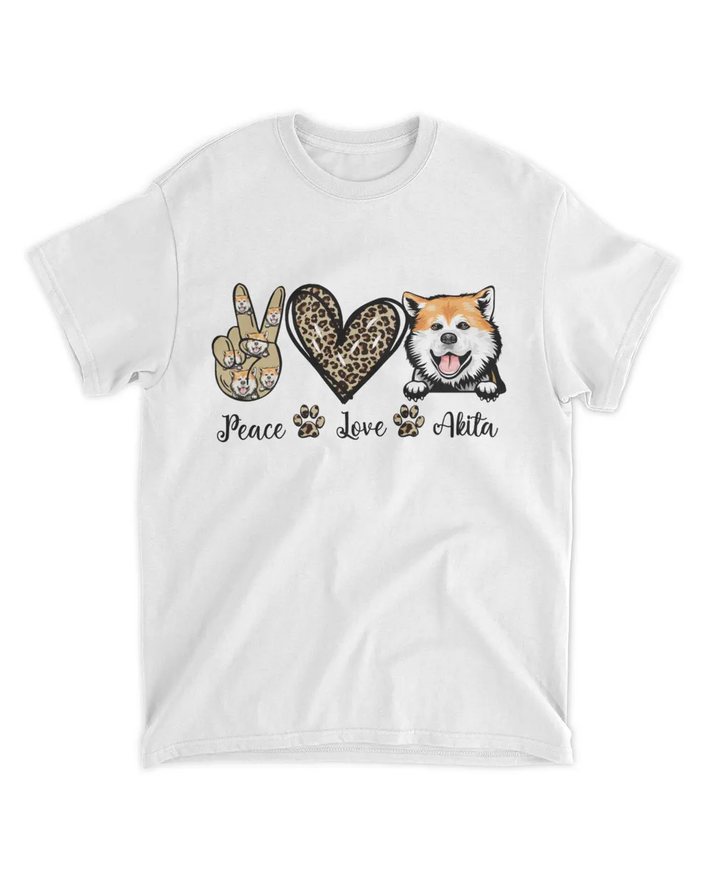 peace love akita funny gift t shirt