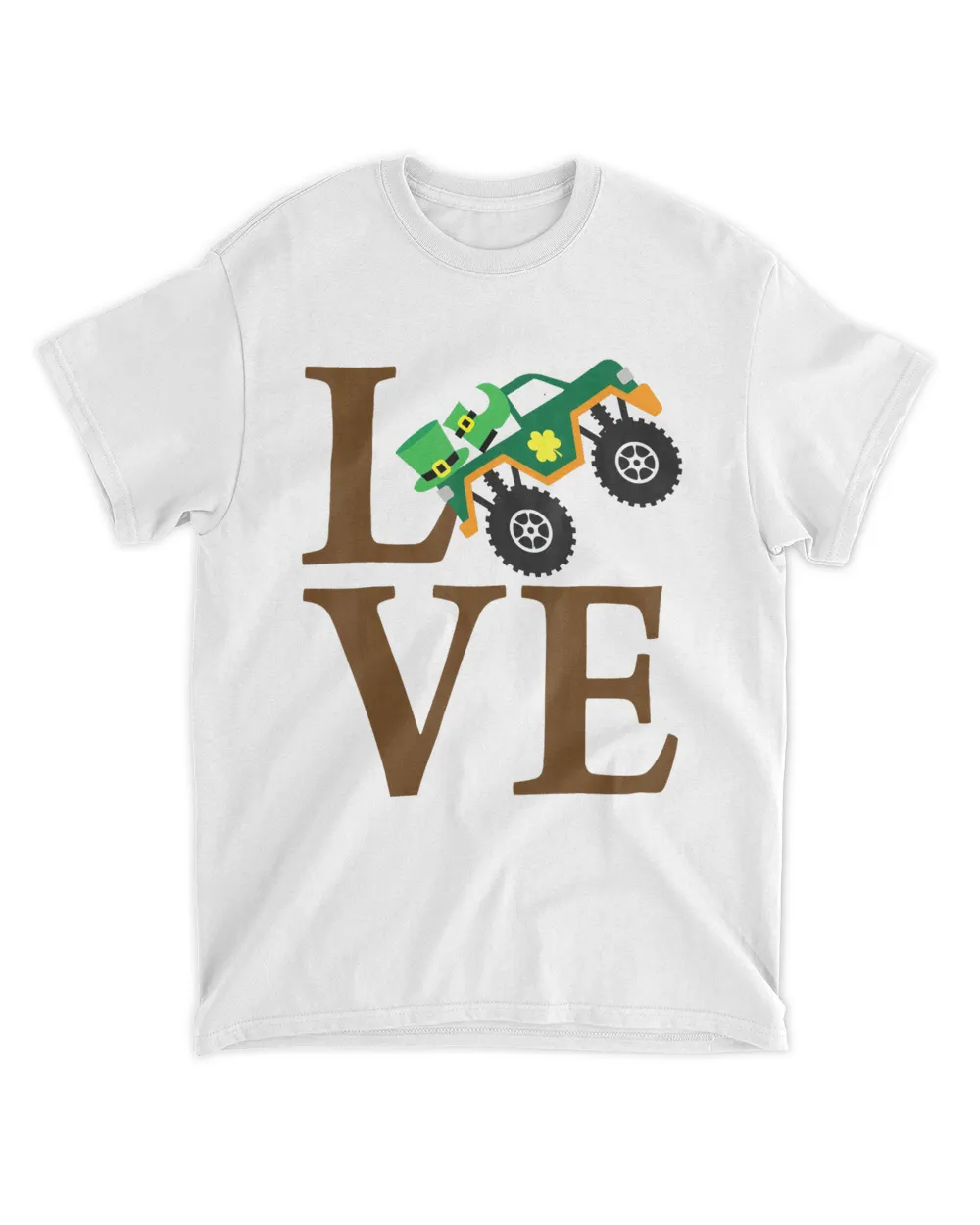 Kids Saint Patricks Day for Monster Truck Lover Boy Shamrock T-Shirt
