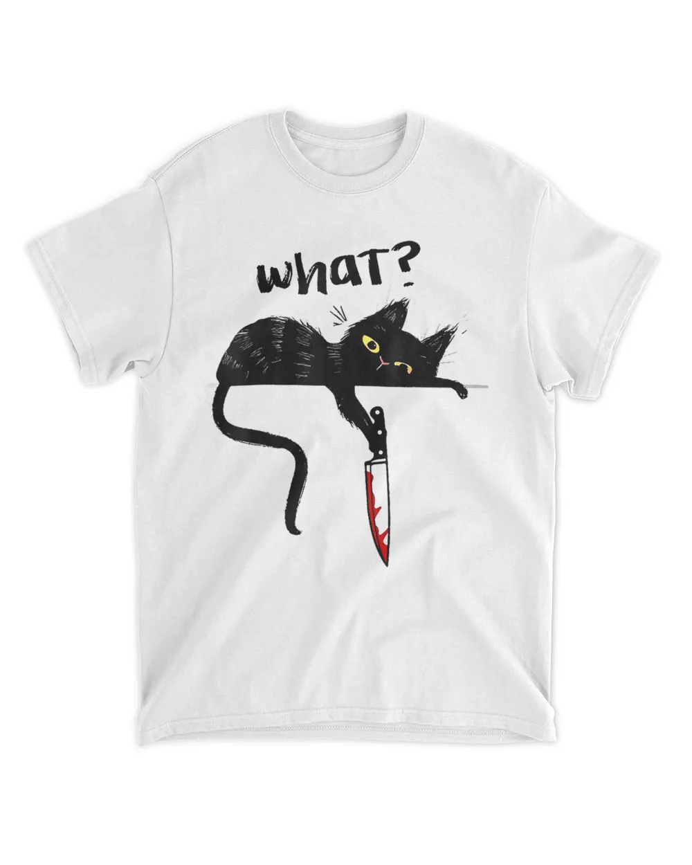 Cats What_ Funny Blacks Cats, Murderous Cats With Knife T-Shirt