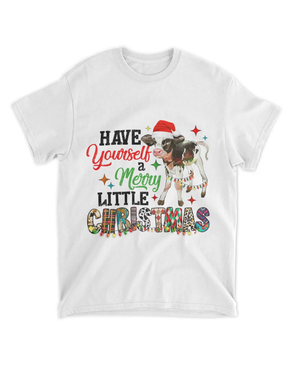 Have Yourself A Merry Little Christmas Funny Cow Santa Hat