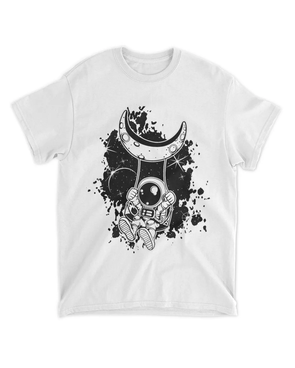 Astronaut swing in space on the moon astronaut Unisex Standard T-Shirt white s