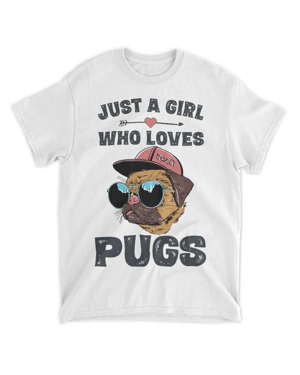 Just A Girl Who Loves Pugs Tshirt Funny Pug Lover Gift Girls