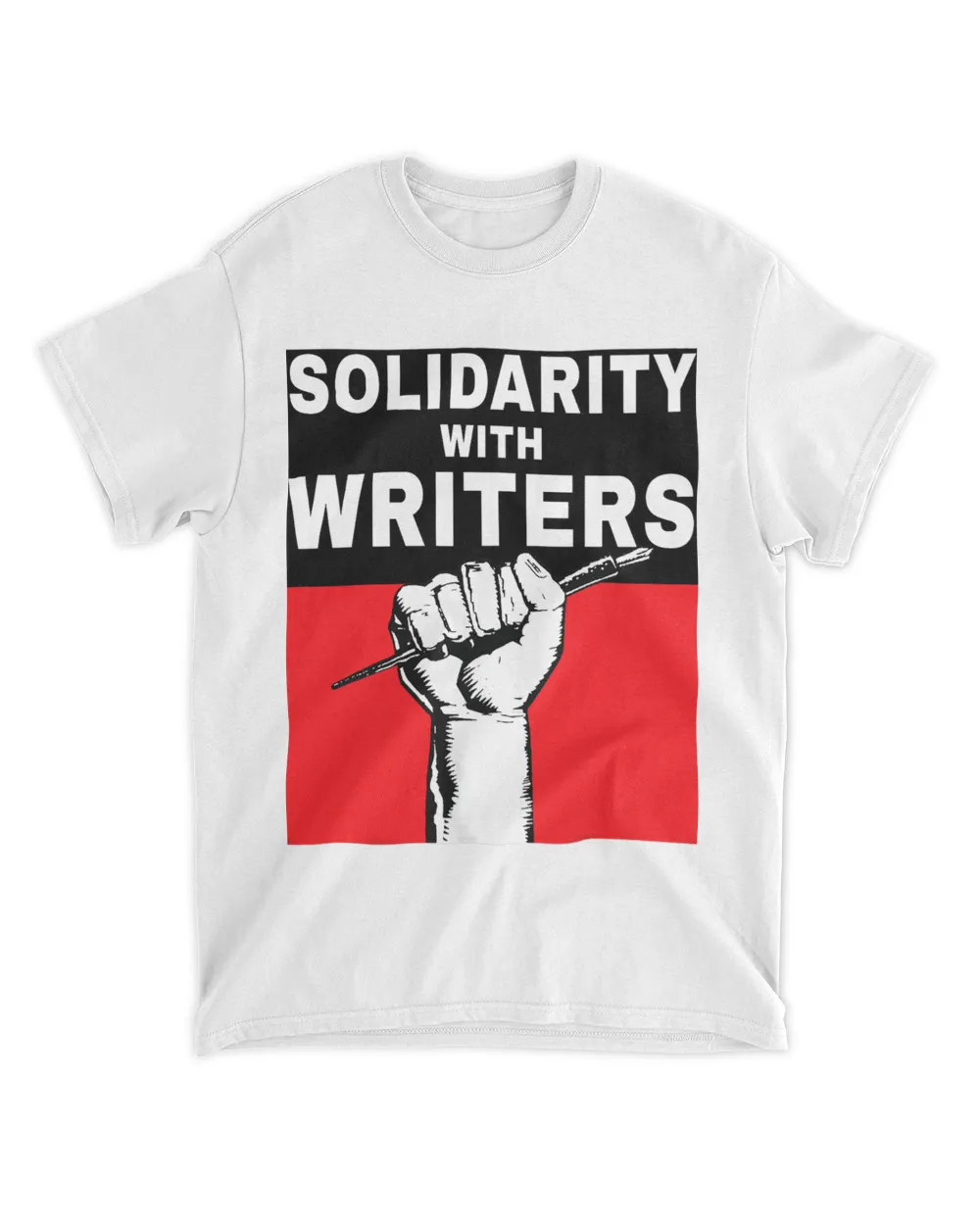 solidarity with Writers Guild Of America On Strike Unisex Standard T-Shirt white s