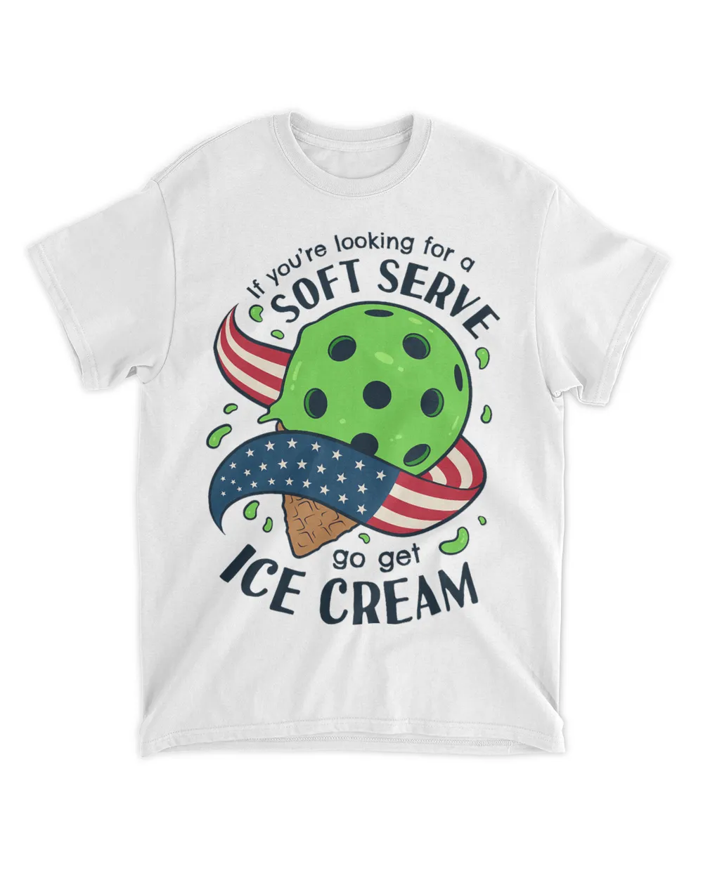 Patriotic Pickleball Shirt Soft Serve Ice Cream Pickle Ball