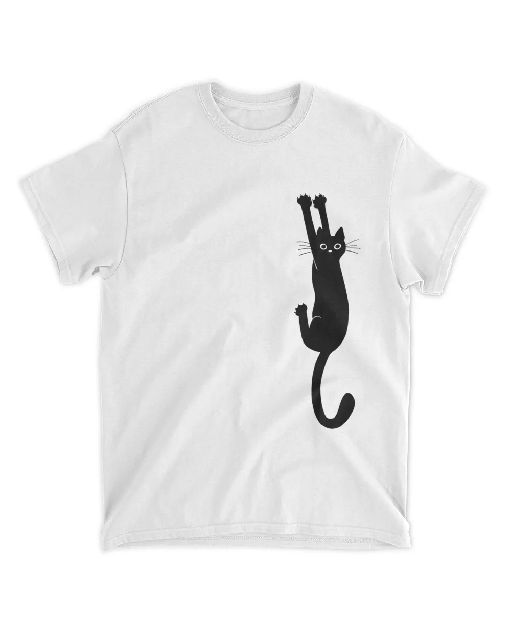Black Cat Holding On Shirt Unisex Standard T-Shirt white 