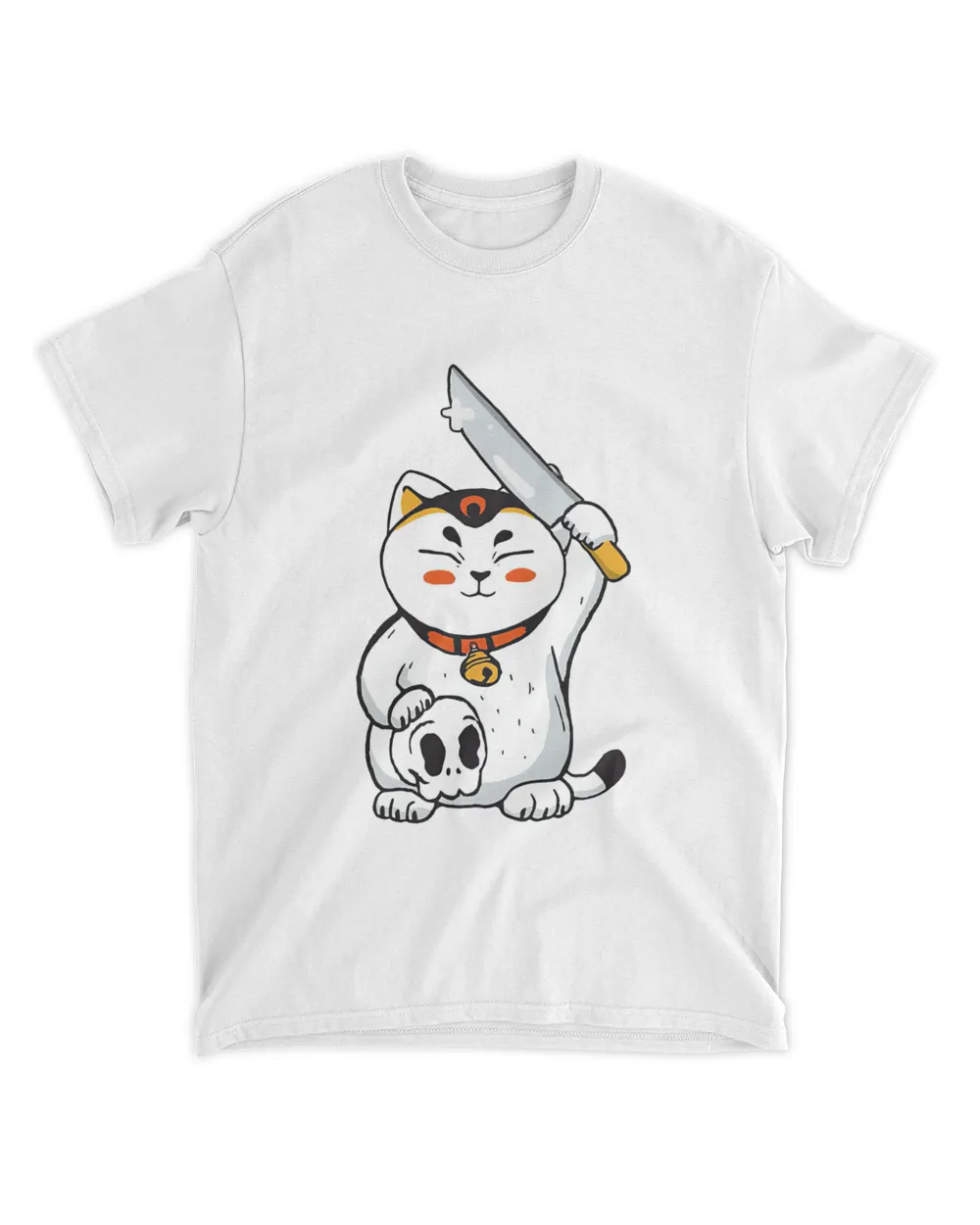 Maneki-neko Cat With Knife Shirt
