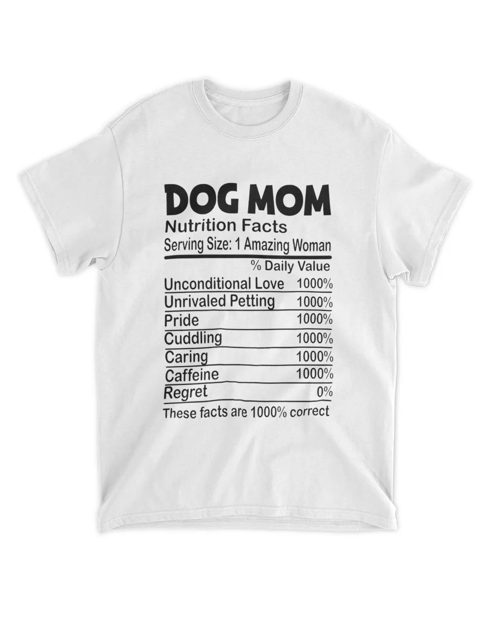 Dog Mom Nutrition Facts Shirt