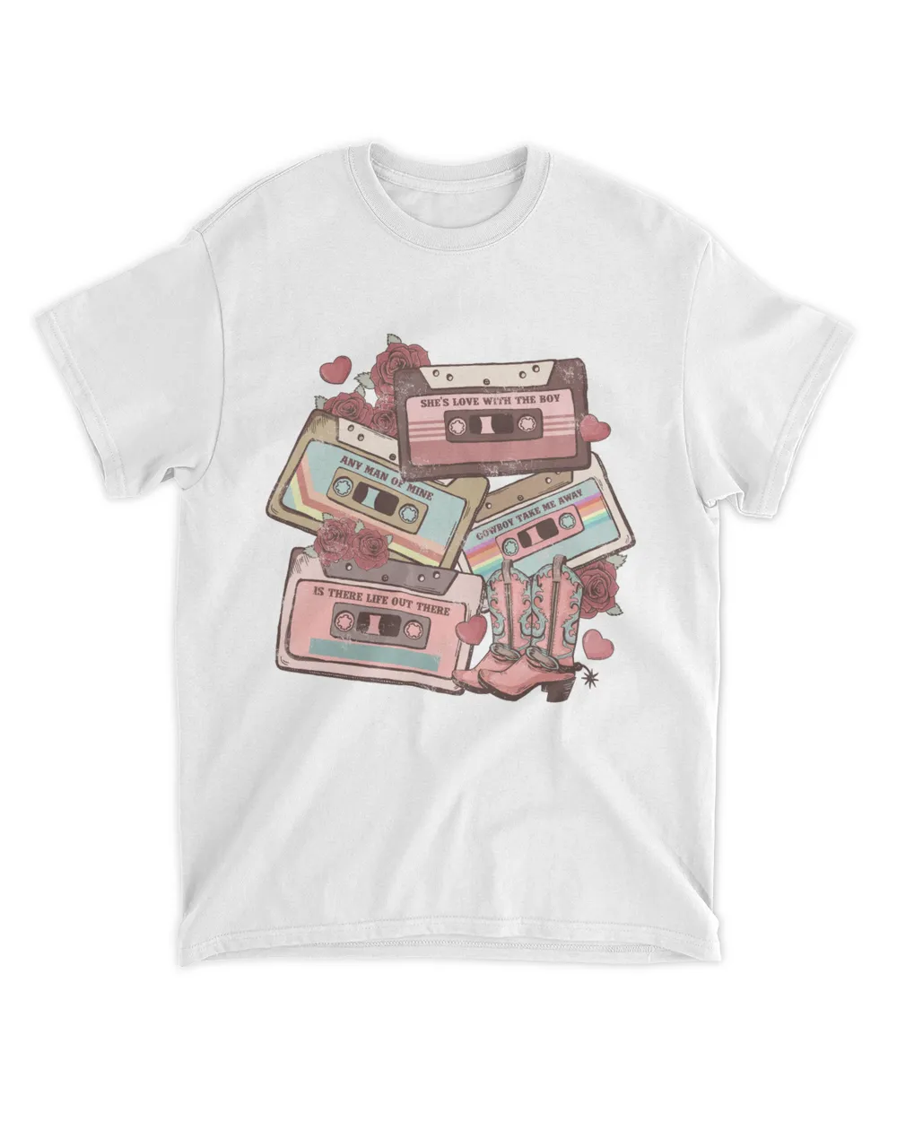 90s Country Cassette Tapes Western Sublimation Valentine Shirt