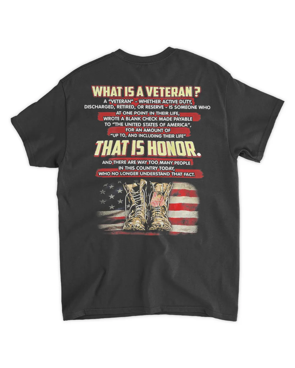 What Is A Veteran That Is Honor (on back) T-Shirt