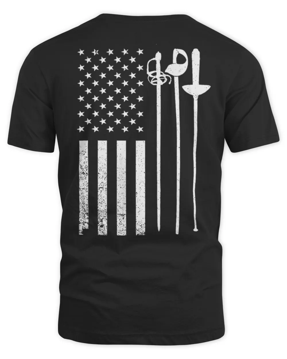 USA fencing flag Unisex Standard T-Shirt black s