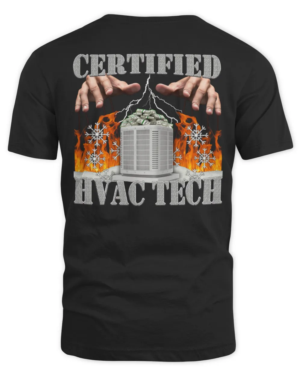 Funny Certified HVAC TECH Unisex Standard T-Shirt black s