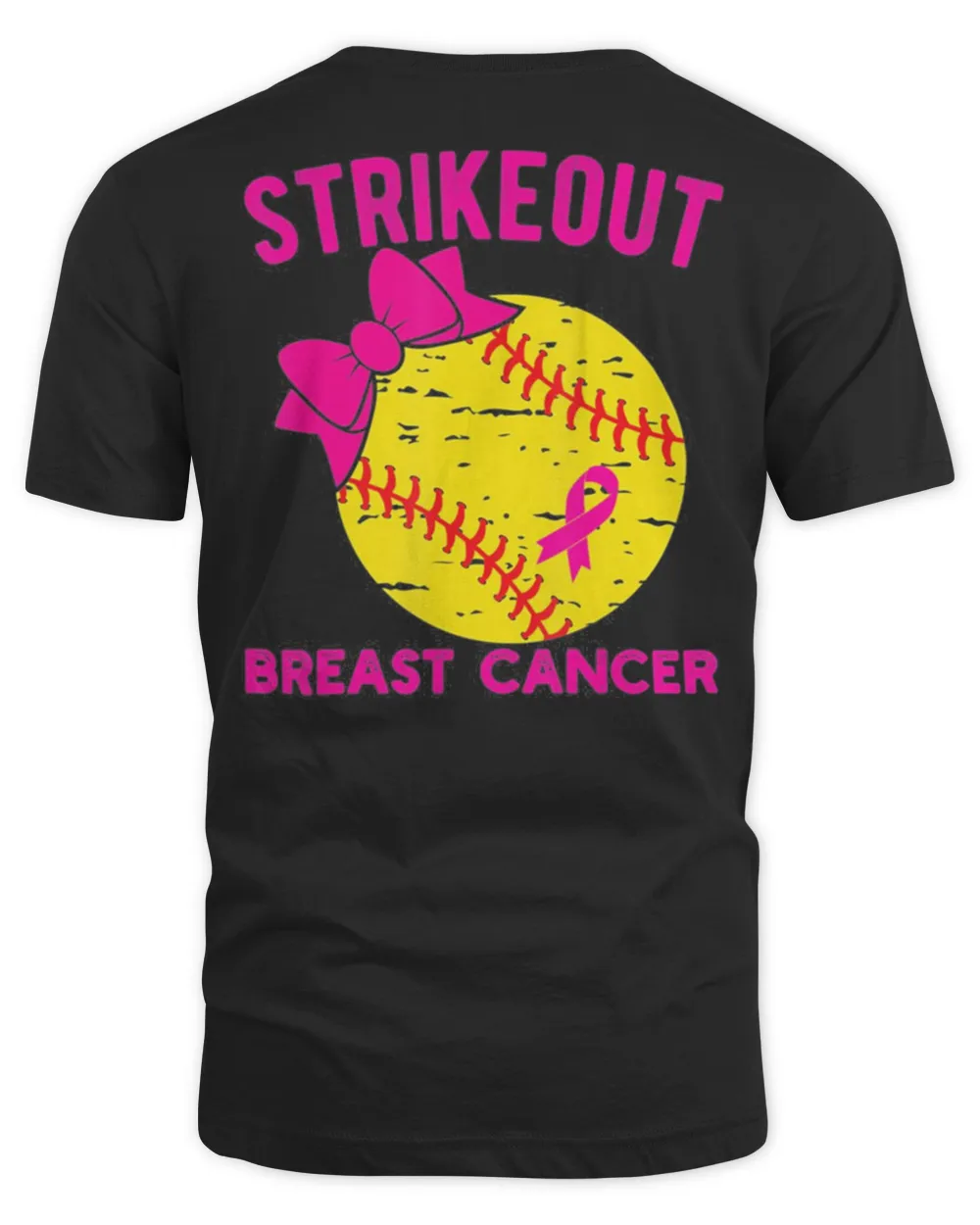 Strike Out Breast Cancer Awareness Vintage Softball Fighters T-Shirt