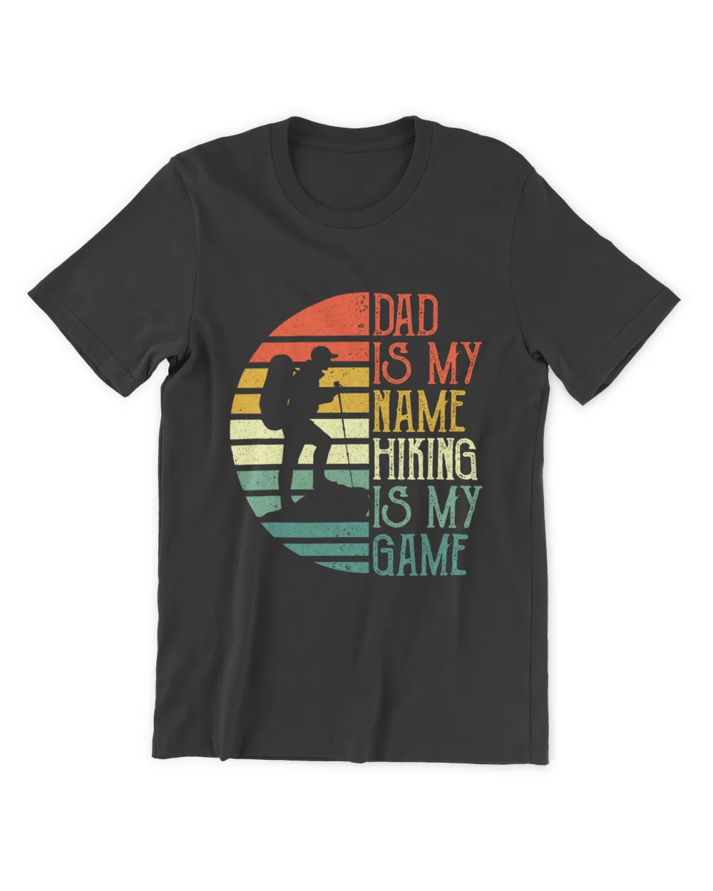 Mens Hiking Dad Fathers Day Gift For Dad Fisherman Ladies Fitted T-Shirt