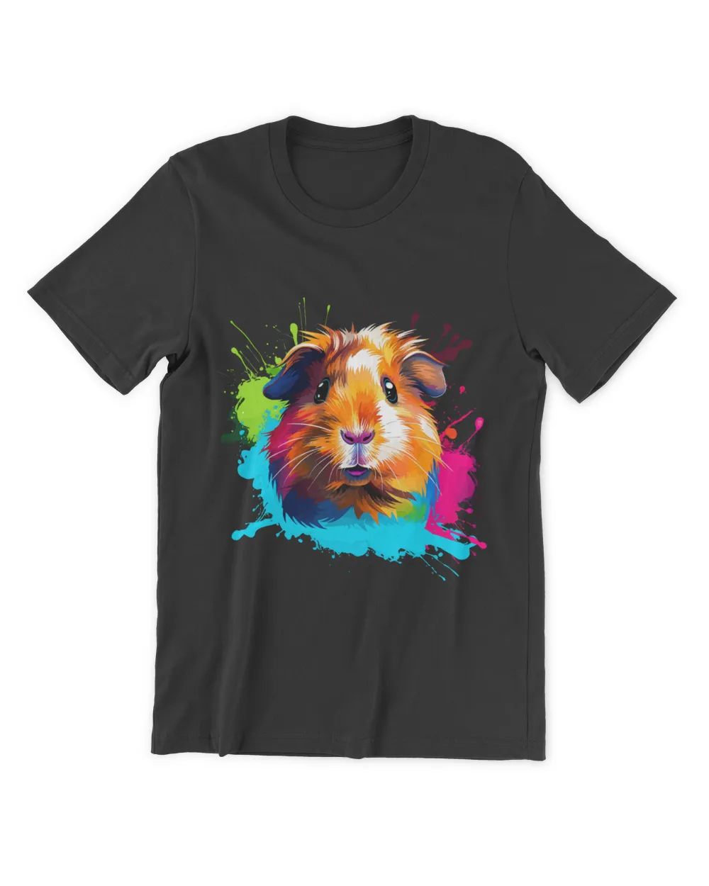 Abyssinian Satin Guinea Pig Lover Colorful Splash Art