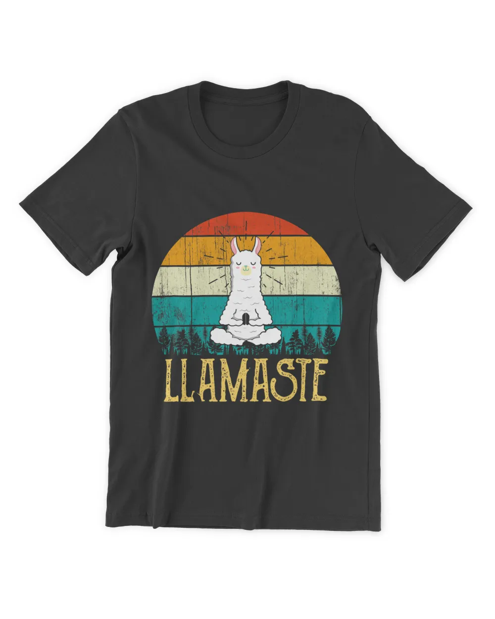 Vintage Funny Llama Do Yoga Lovers 2Retro Llamaste Namaste