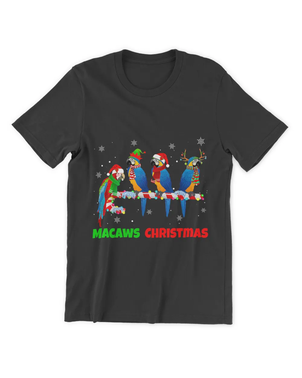 Christmas Macaws On Candy Cane Funny Santa Macaw Lover