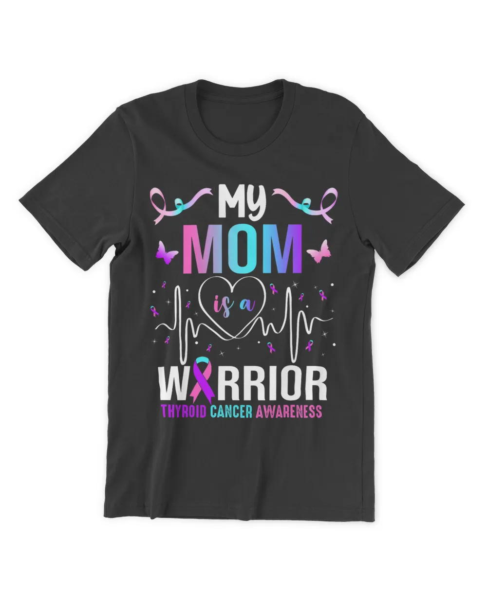 My Mom Is A Warrior Thyroid Cancer Awareness Ribbon