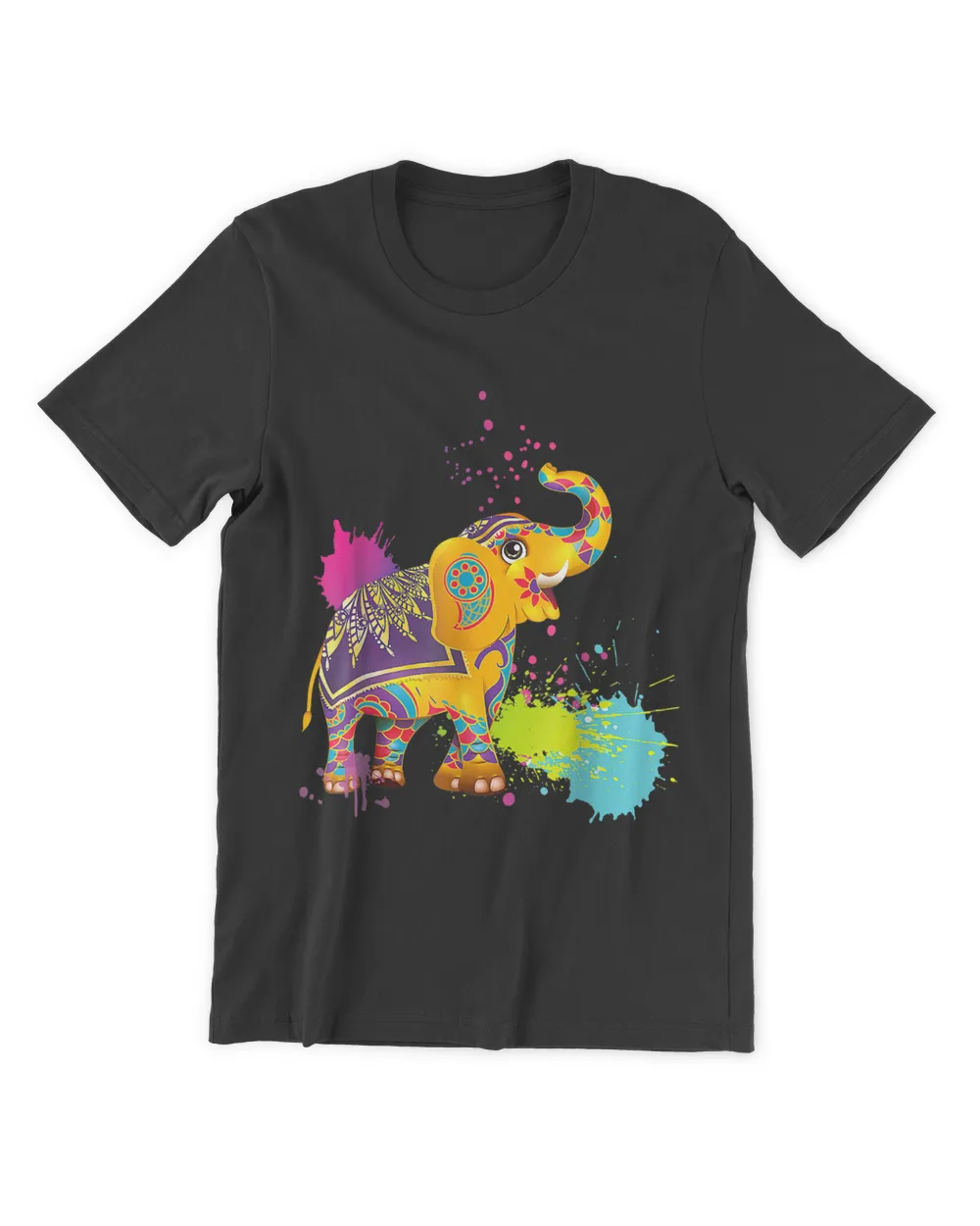 Happy Holi Tshirt Colors India Hindu Spring, Elephant Holi T-Shirt