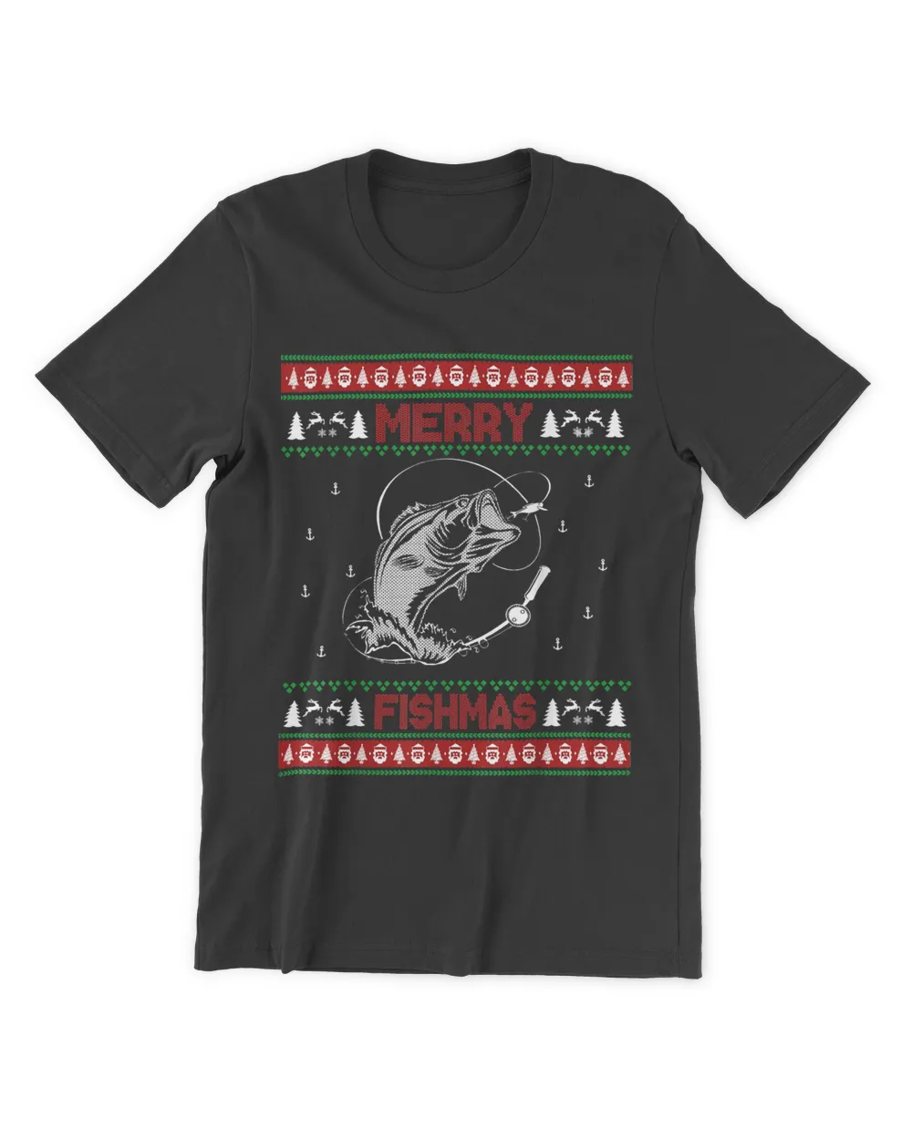 Ugly Christmas Merry Fishmas Fishing Fisherman Xmas