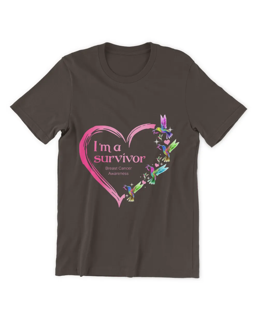 Im A Survivor Breast Cancer Awareness Hummingbird Heart