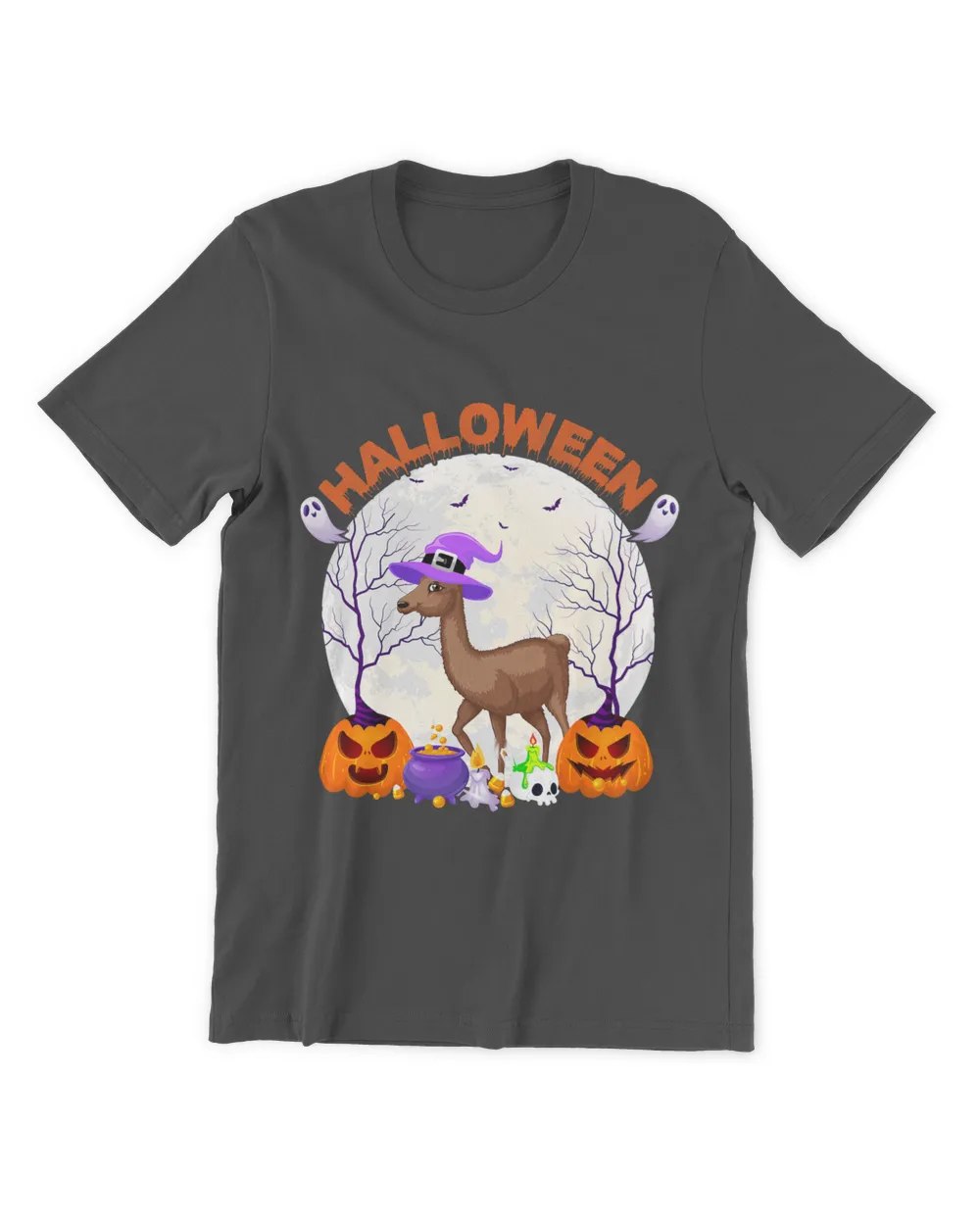 Funny Halloween Design Pumpkin Witchy Llama Halloween