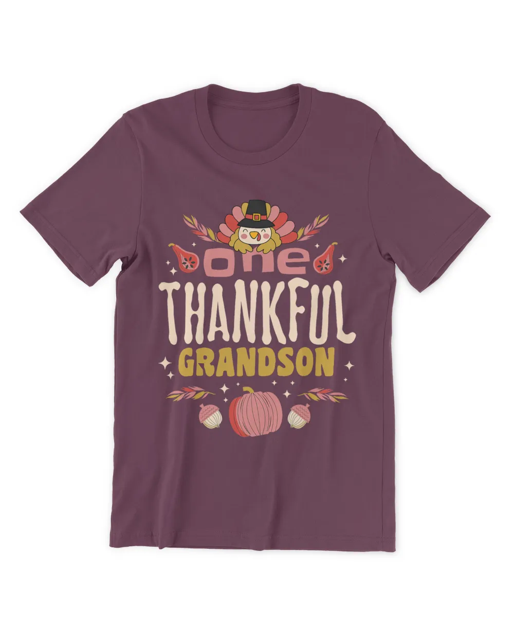 One Thankful Grandson Tee Fall Autumn Thanksgiving Nurse