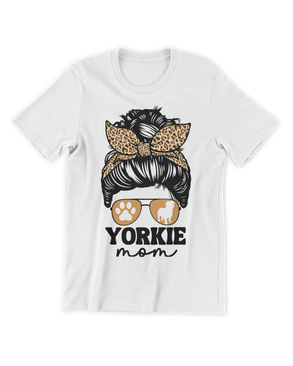 Yorkie Mom Messy Bun For Women Funny Yorkshire Terrier Dog