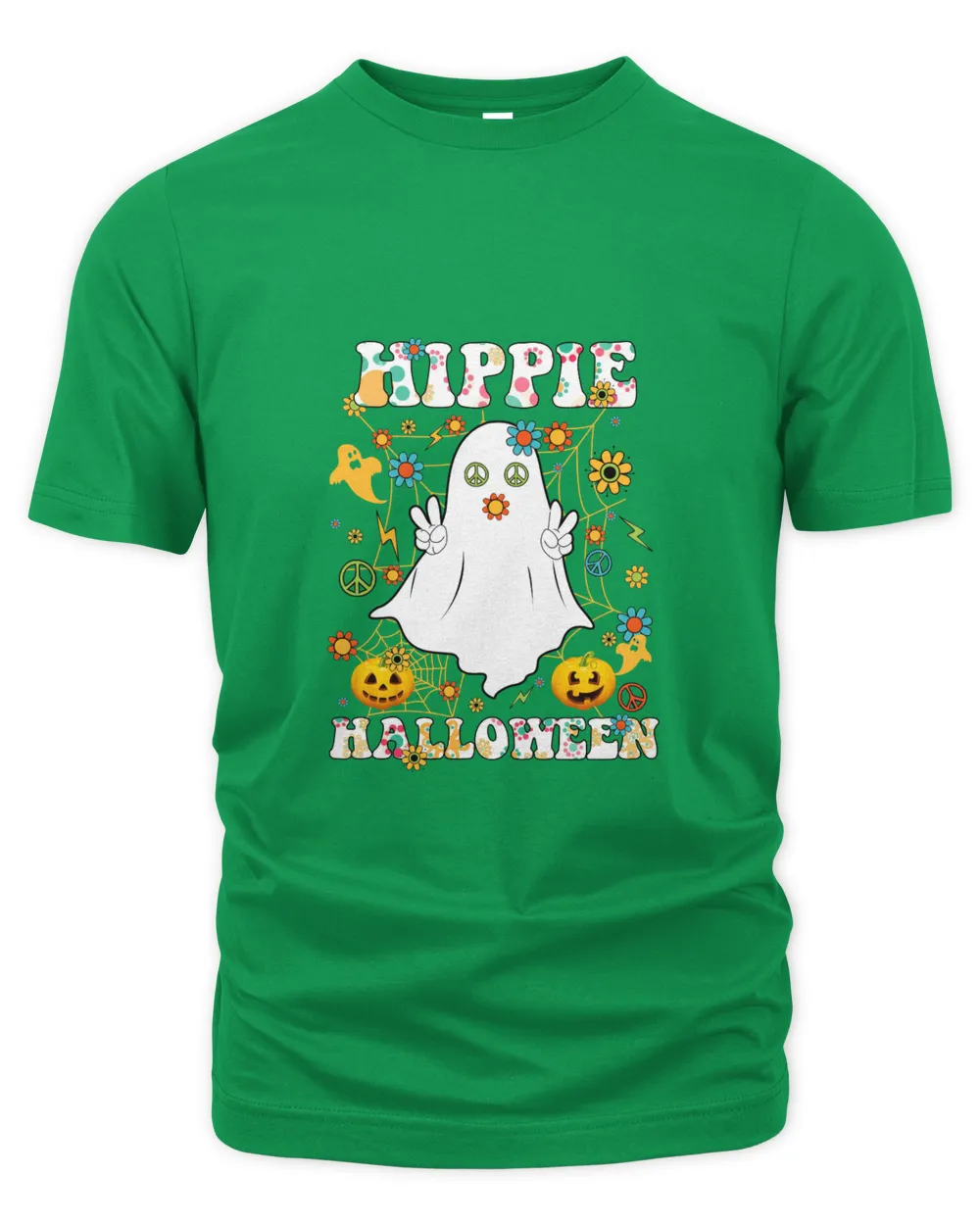 Hipple Halloween Women's Long Sleeved T-Shirt, brilliant flowers cute ghost pumpkin funny