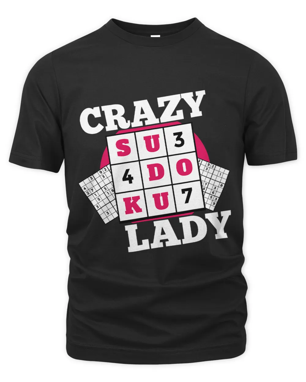 Crazy Sudoku Lady Sudoku Puzzle Solving Unisex Premium T-Shirt black s