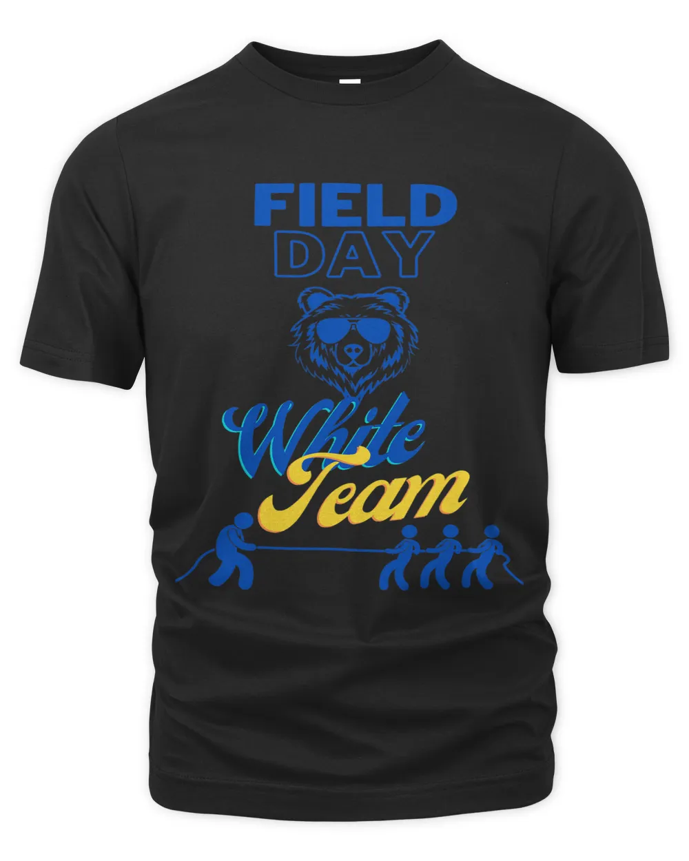 Field Day White Team Fan Gear Bear Mascot Inspired