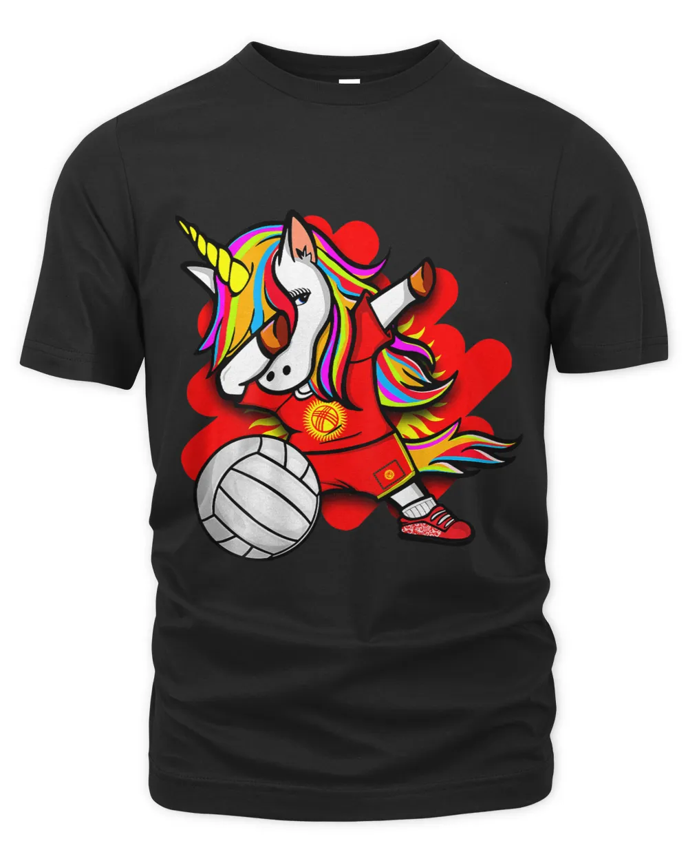 Dabbing Unicorn Kyrgyzstan Volleyball Fans Jersey Sports
