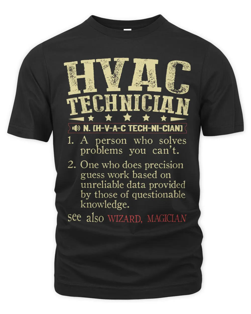 HVAC Technician Funny Definition Unisex Premium T-Shirt black s