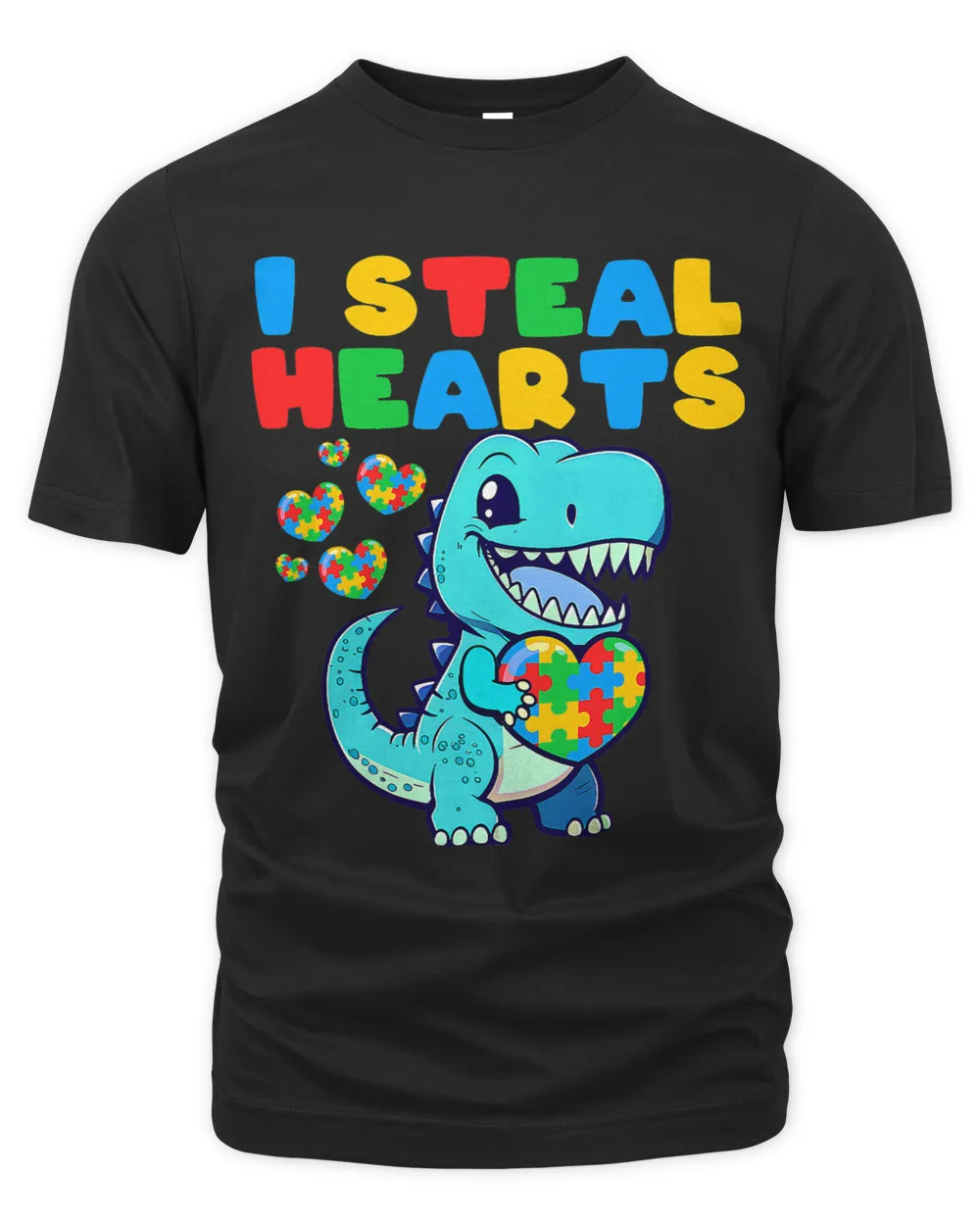i steal hearts trex cute dinosaur kids boys autism awareness