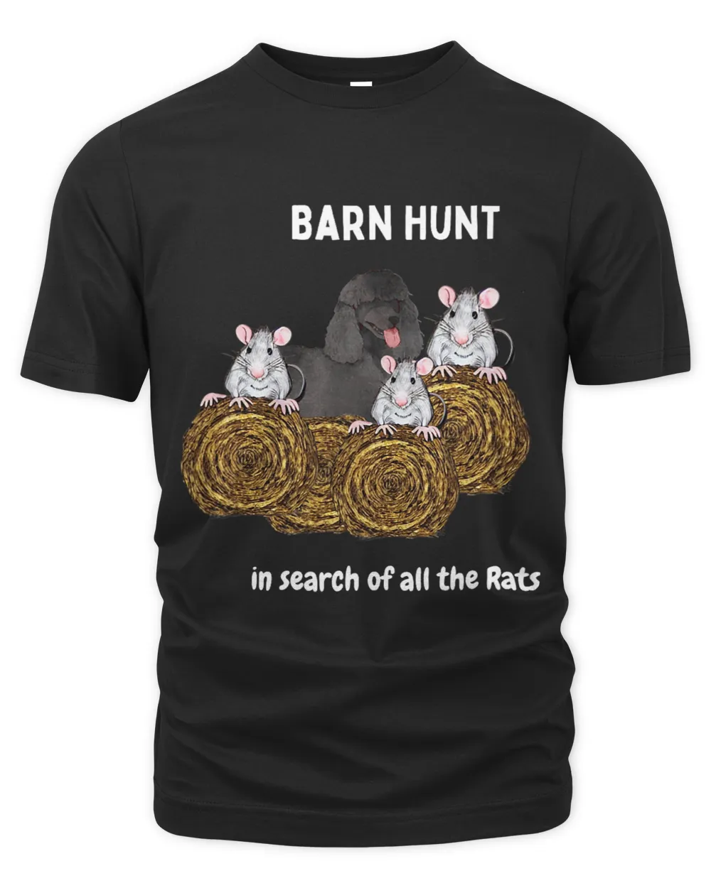 Funny Barn Hunt in search of rats with Irish water Spaniel