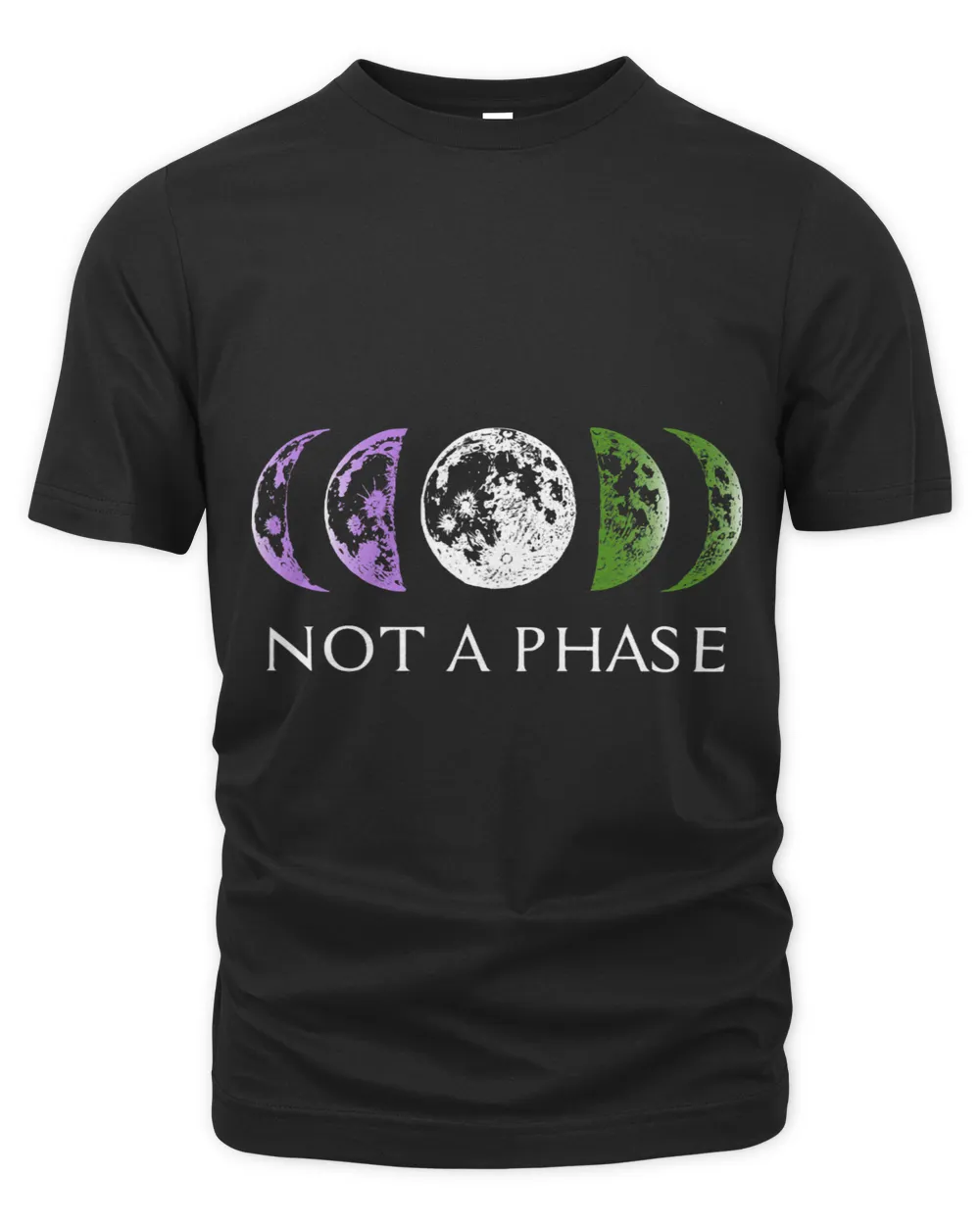 Genderqueer Pride Not a Phase Moon Design for Queer Pride Unisex Premium T-Shirt black s