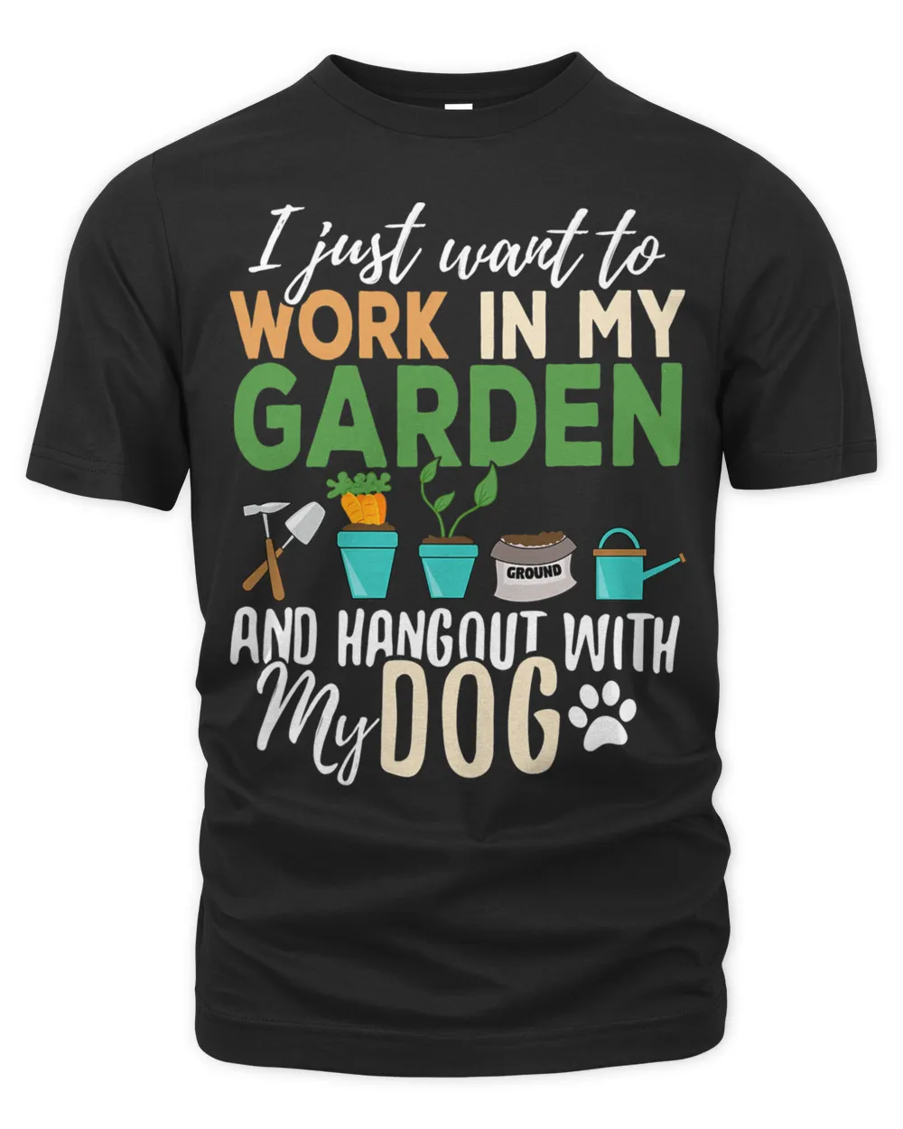 I just want to work in my garden and hangout with my dog Men's Premium Tshirt black s