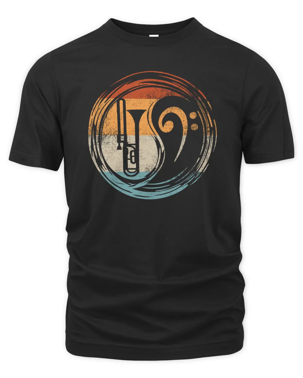 Trombone Bass Clef Yin Yang Unisex Premium T-Shirt black s