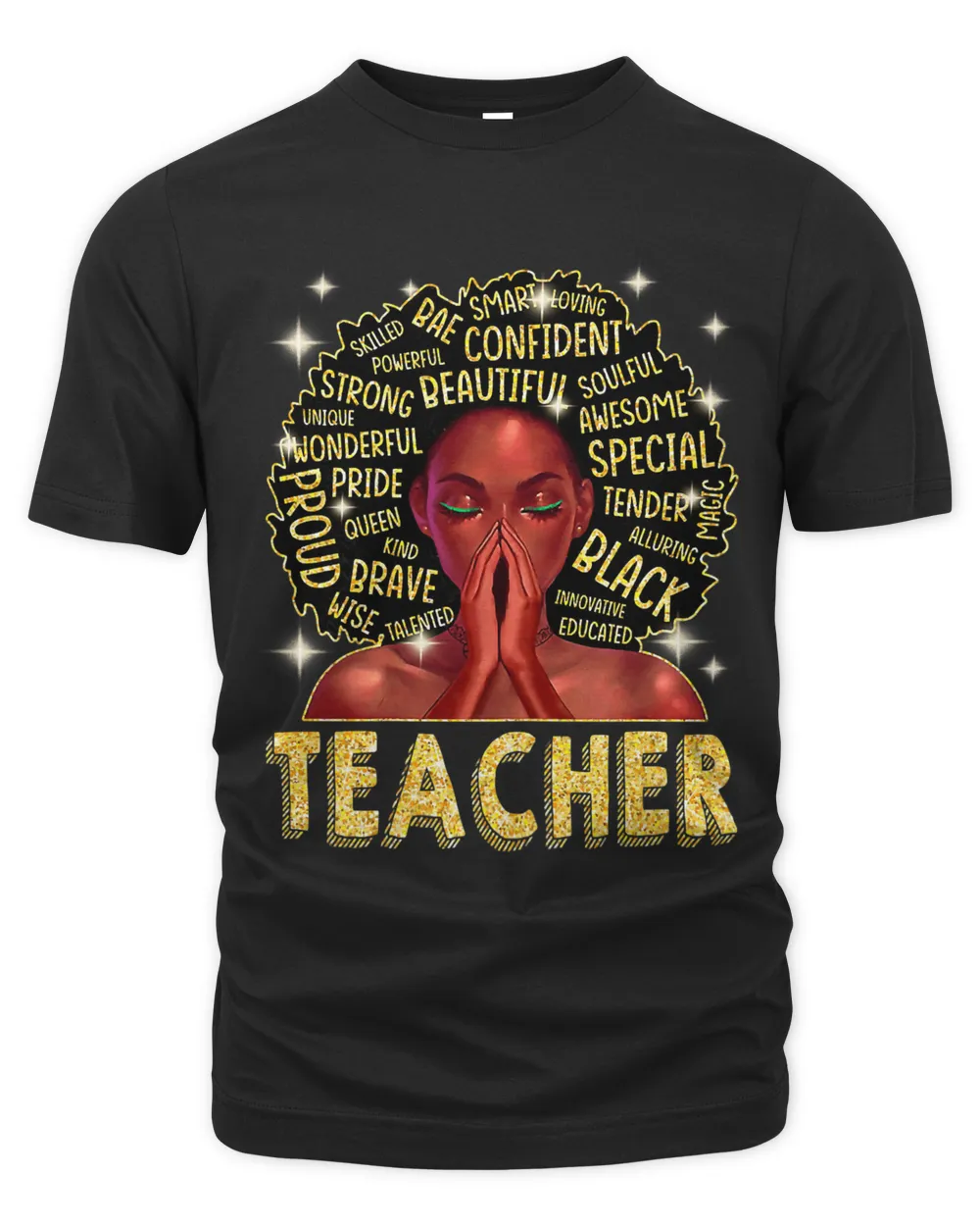 Womens Funny Melanin Awesome Afro Teacher Black History Month T-Shirt