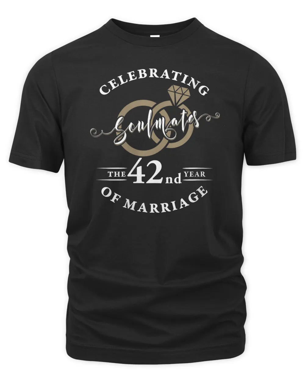 Womens Soulmates 42 Years of Marriage 42nd Wedding Anniversary V-Neck T-Shirt