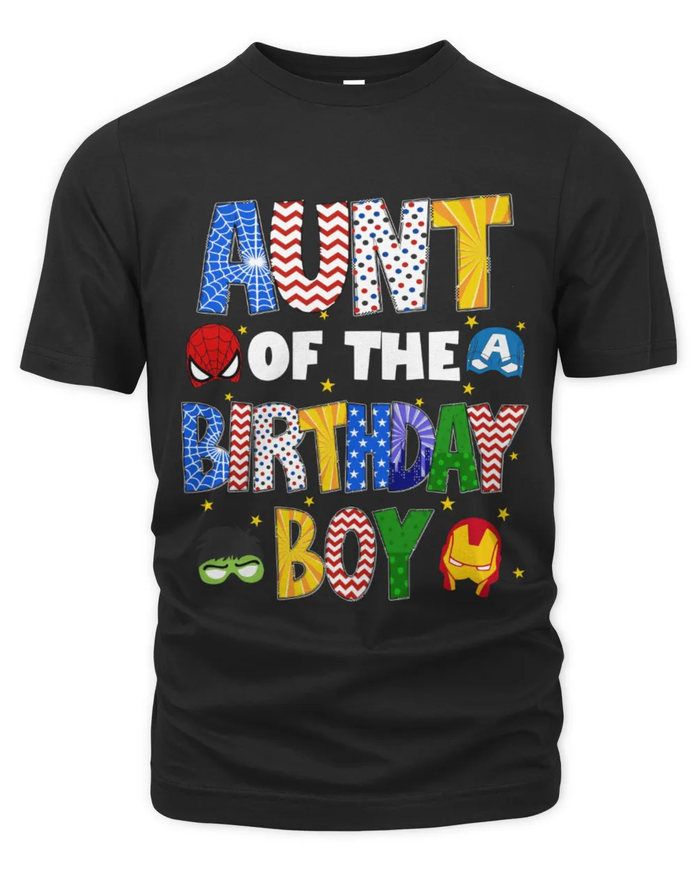 Aunt Of The Hero Birthday Boy Unisex Premium T-Shirt black s