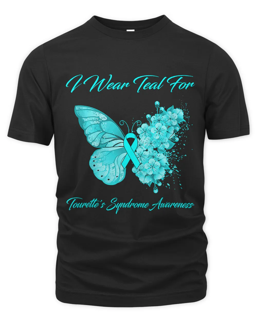 Butterfly I Wear Teal For Tourettes Syndrome Awareness