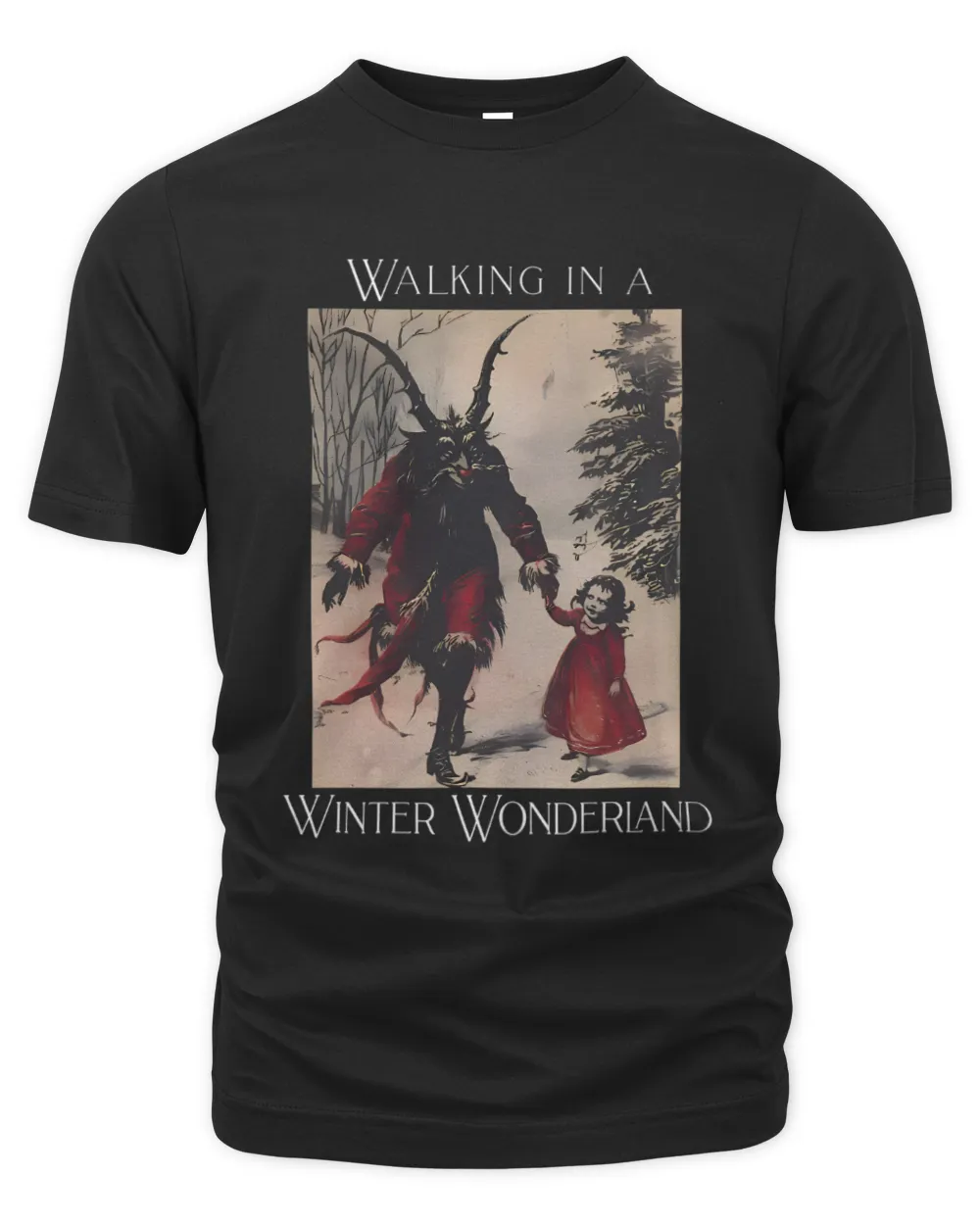 Retro Funny Walking in a Winter Wonderland Merry Christmas (2) Unisex Premium T-Shirt black s