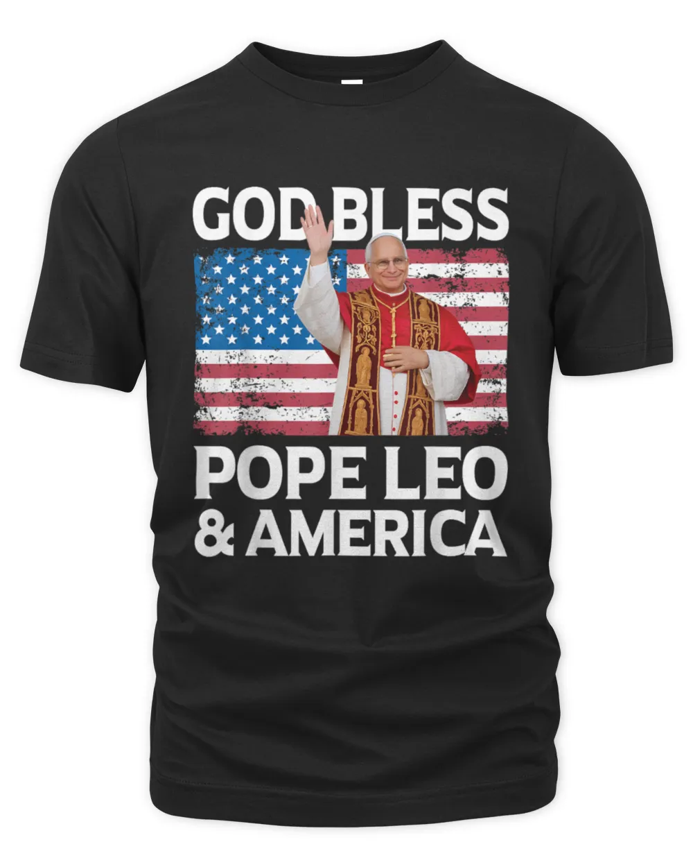 God Bless Pope Leo And America Unisex Premium T-Shirt black s