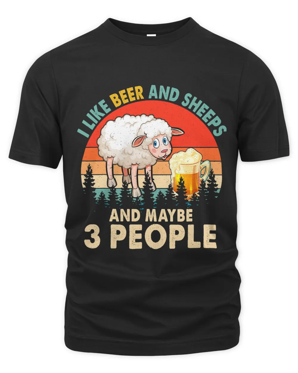 Vintage Retro I Like Beer And Sheeps Maybe 3 People Farmer 302