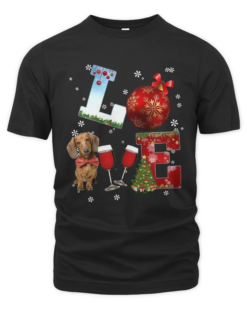 Love Dachshund Wine Ball Merry Christmas Sweatshirt