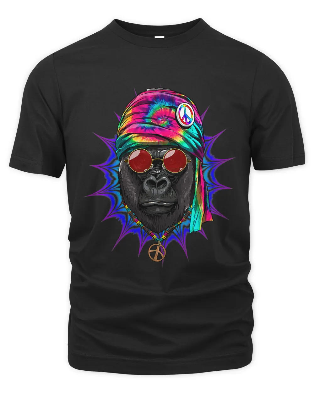 Tie Dye Hippie Gorilla Hippiness Peace Love Gorilla 673