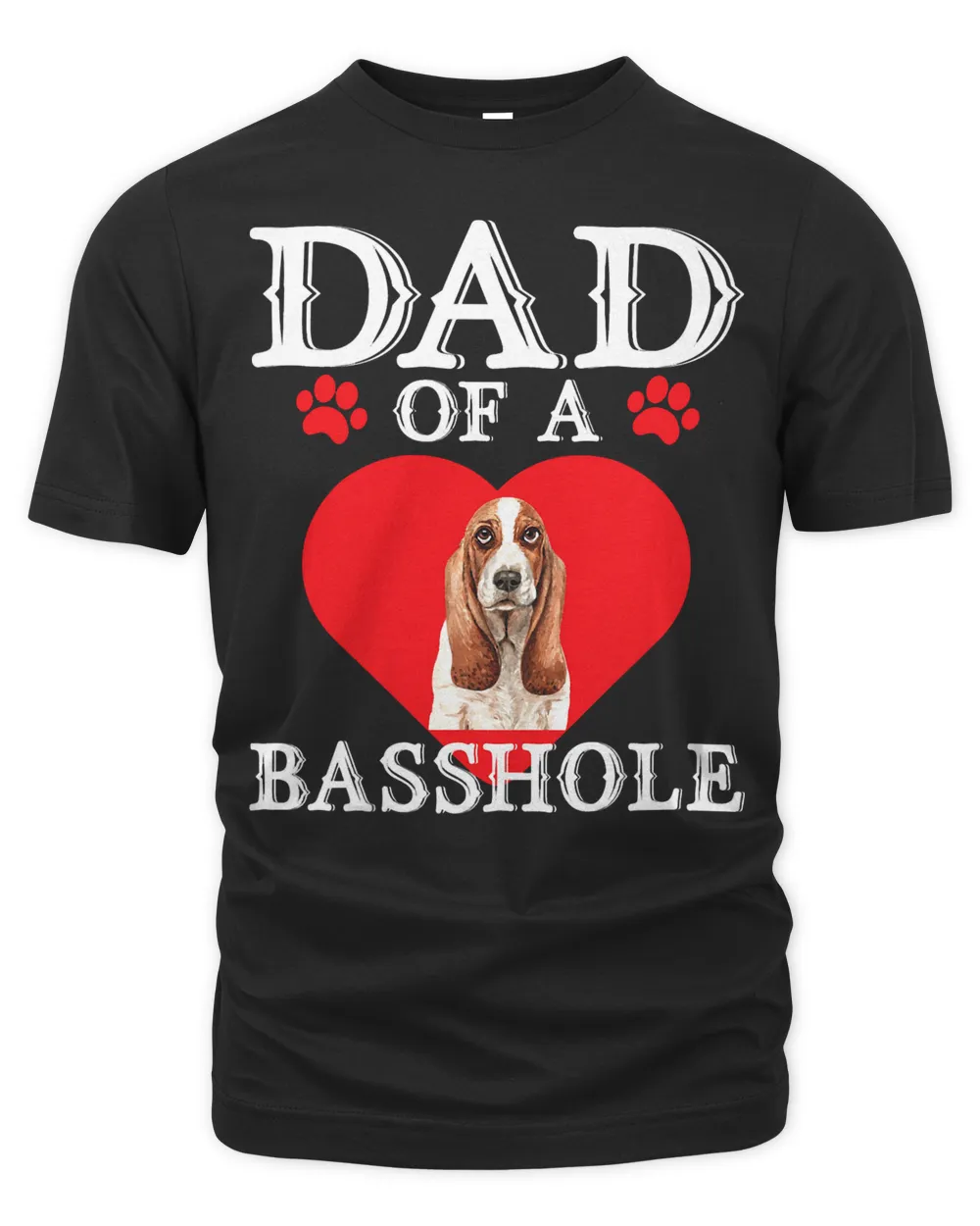Mens Basshole Dad Funny Cute Basset Hound Dog Lovers Daddy T-Shirt