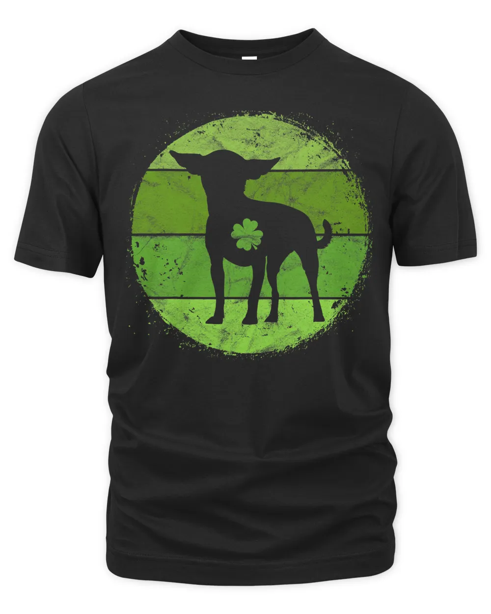 Circular Chihuahua Irish Shamrock Dog St Patrick's Day T-Shirt