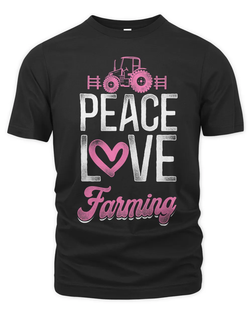 Farming Farmer Girl Tractor Vintage Peace Love Farming